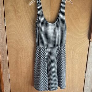 Bobbie Brooks Black and White Polka Dot Sleeveless Fit-and-Flare Dress